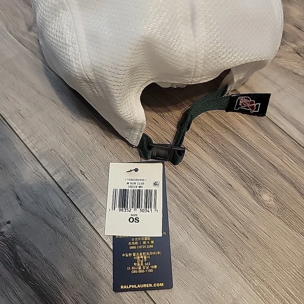 Polo Ralph Lauren Cap 1967 PLR Running Club‎ P Wing Adjustable Hat Green White